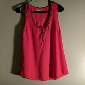 Coral sleeveless blouse